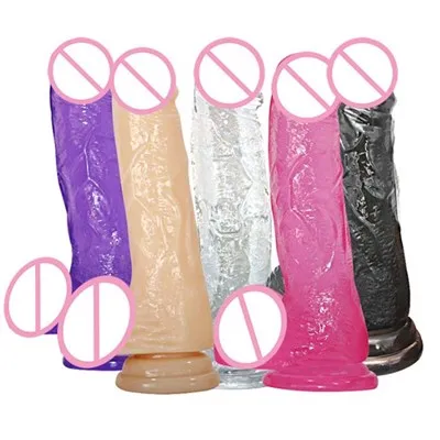 Tegan dildo jeli realistig 6 modfedd cwpan sugno i ferched